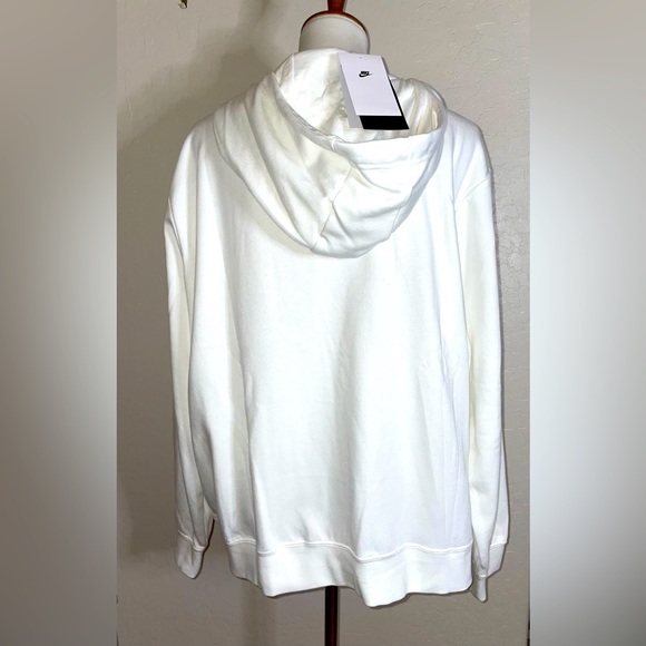 🎉HP🎉New! Nike Womens Logo Black/Gold Logo Fleece Hood Sweatshirt Cream Size XL🖤 - Picture 6 of 7